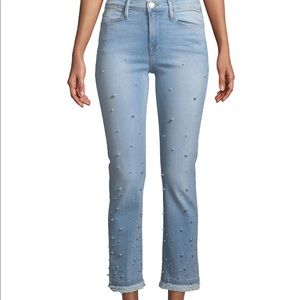 FRAME "Le High" jeans with pearl embellishments (26)